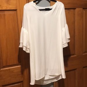 Solid white midi dress